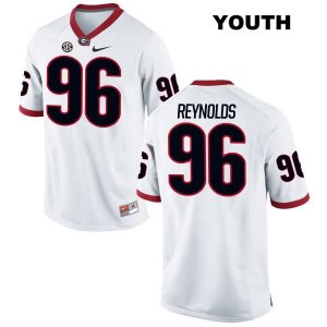 Youth Georgia Bulldogs NCAA #96 Hudson Reynolds Nike Stitched White Authentic College Football Jersey MKA1054VB